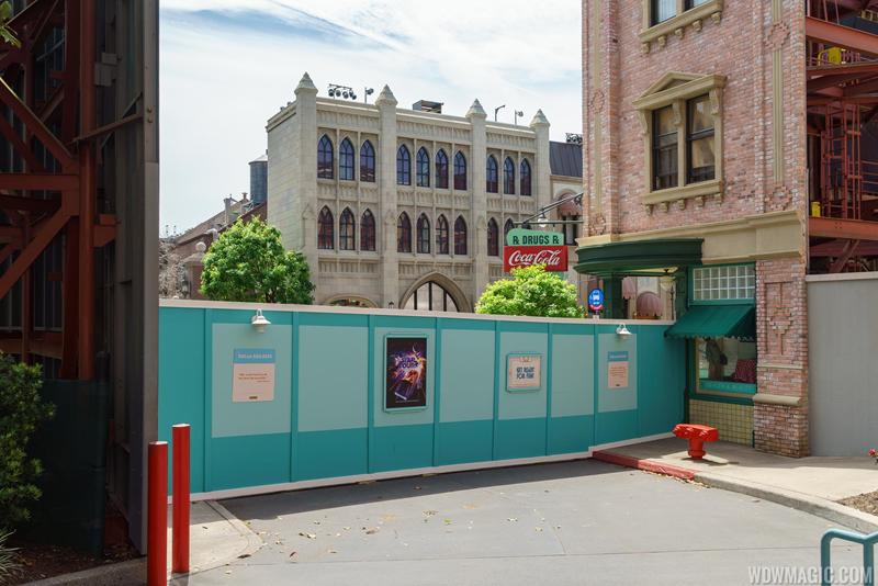 The wall as of Sunday, but now features Star Wars Land concept art