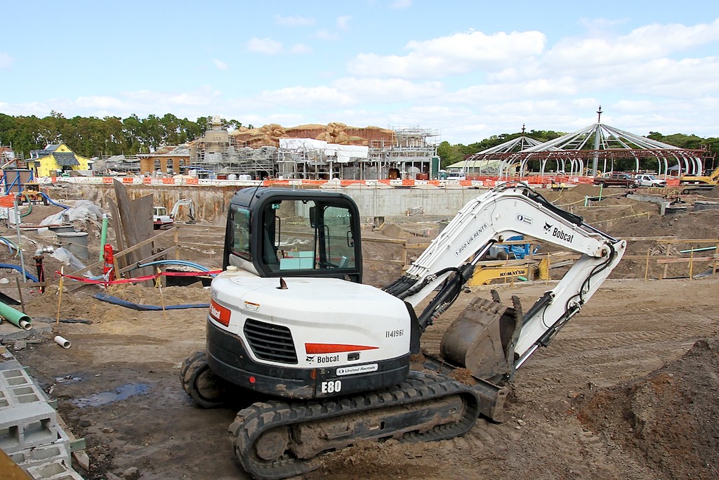 Fantasyland - Note how deep the Mine Train coaster pit is by the depth of the retaining wall at the rear