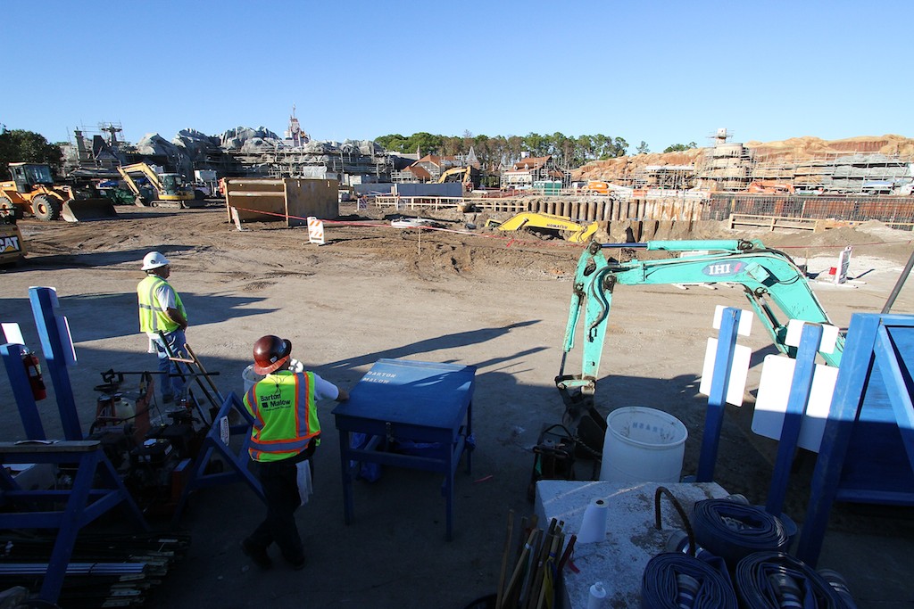 Fantasyland - Little Mermaid to the back right, Beauty and the Beast to the left