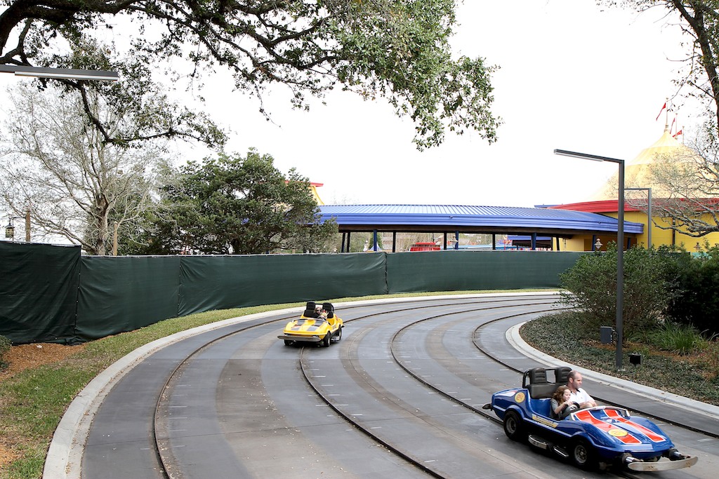 Fantasyland - Trees are now visible over the walls around Dumbo
