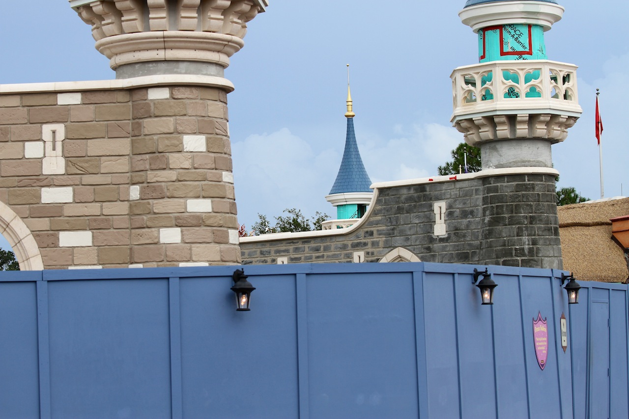 Fantasyland - One wall has been distressed, the other has not.
