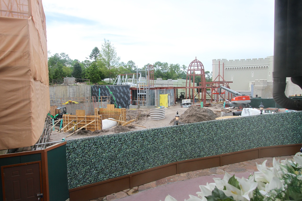 Fantasyland - The overall view of the new Fantasyland restrooms in the former skyway station area