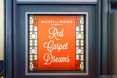 Mickey and Minnie Starring in Red Carpet Dreams signage