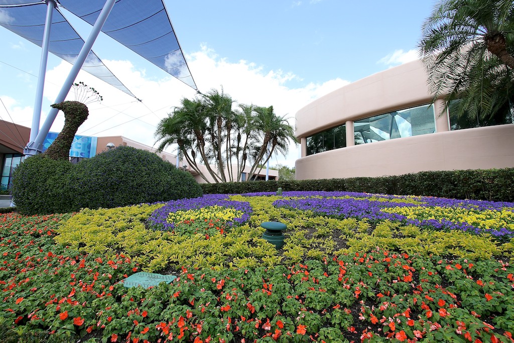 International Flower and Garden Festival - Topiary Peacock behind Spaceship Earth