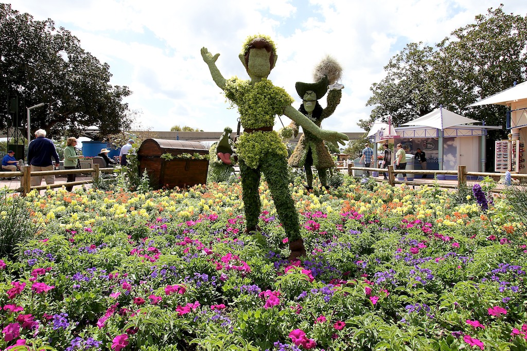 International Flower and Garden Festival - Peter Pan Topiary on World Showcase to Future World walkway