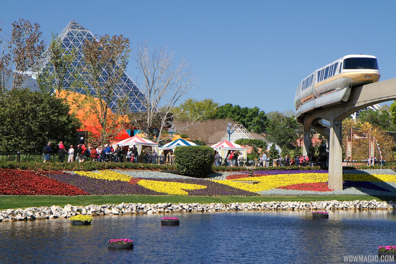 International Flower and Garden Festival - 2013 Epcot Flower and Garden Festival - Floating gardens and monorail gold