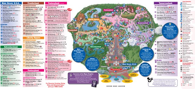 Walt Disney World Park and Resort Maps - Magic Kingdom guidemap January 2013