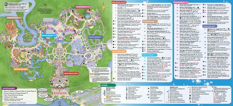 Magic Kingdom guide map June 2016 - Back