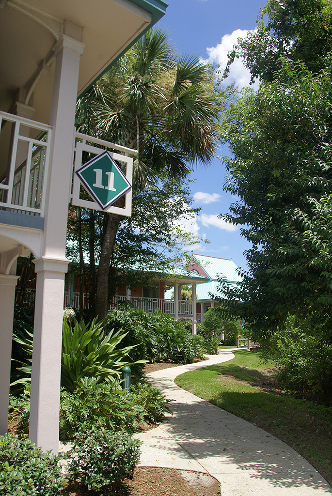 Disney's Caribbean Beach Resort - Building 11 walkway leading building 12