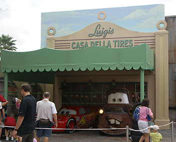 The Stars of Cars at Luigi's Garage